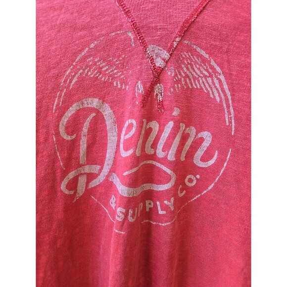 Denim & Supply Ralph Lauren Hoodie Long Sleeve Hooded Shirt Mens Large Red Eagle - Picture 3 of 7